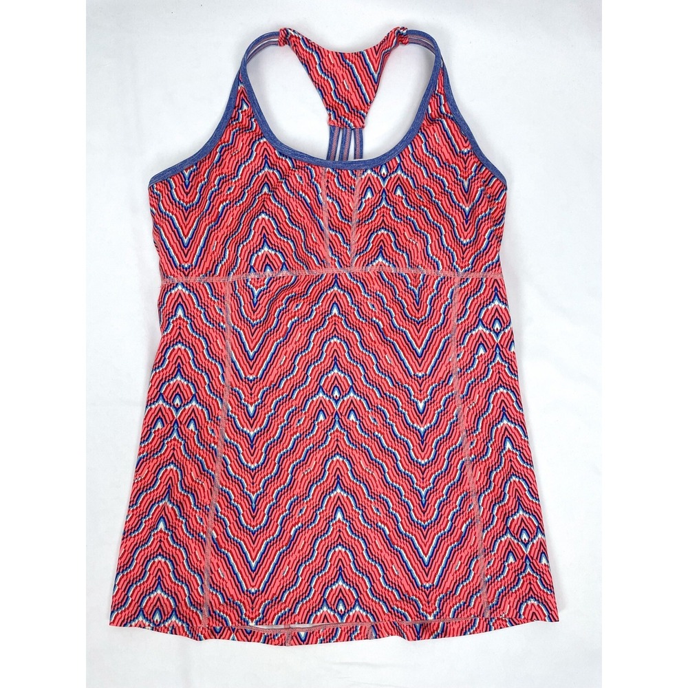 Mountain Hardwear Women LARGE Pink Blue Mighty Active Tank Top Shelf Bra